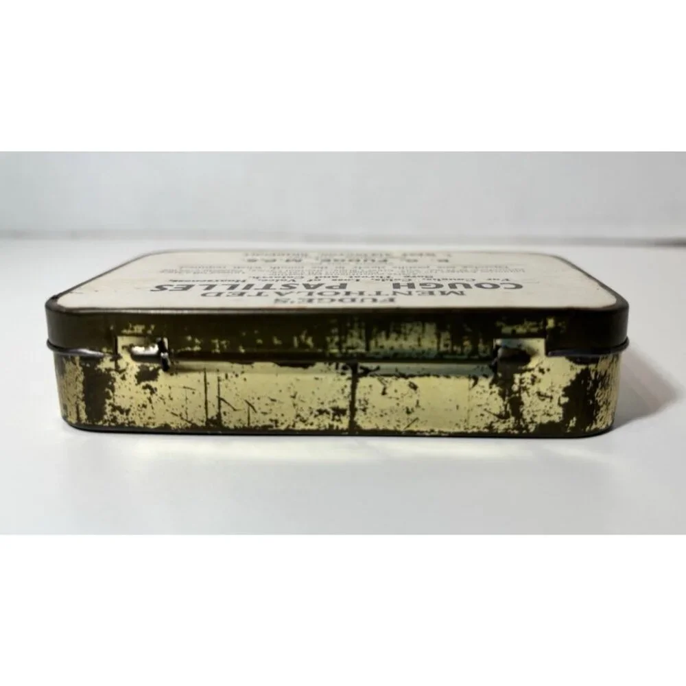 Vintage Fudge's Cough Pastilles Tin Chloroform and Ether on Ingredient List - Picture 6 of 8